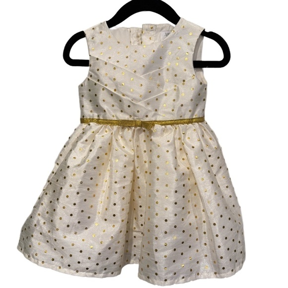 Carter’s Just One You Special Occasion Christmas Cream and Gold Dress Size 9 mo. - Picture 1 of 4